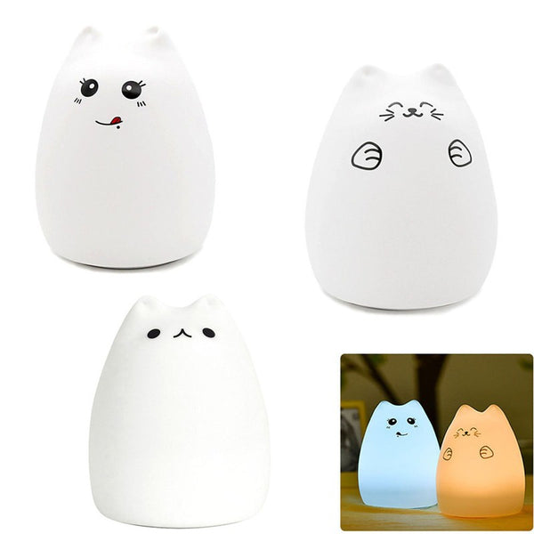Cat Silhouette LED Night Light - Color Changing Decor Lamp
