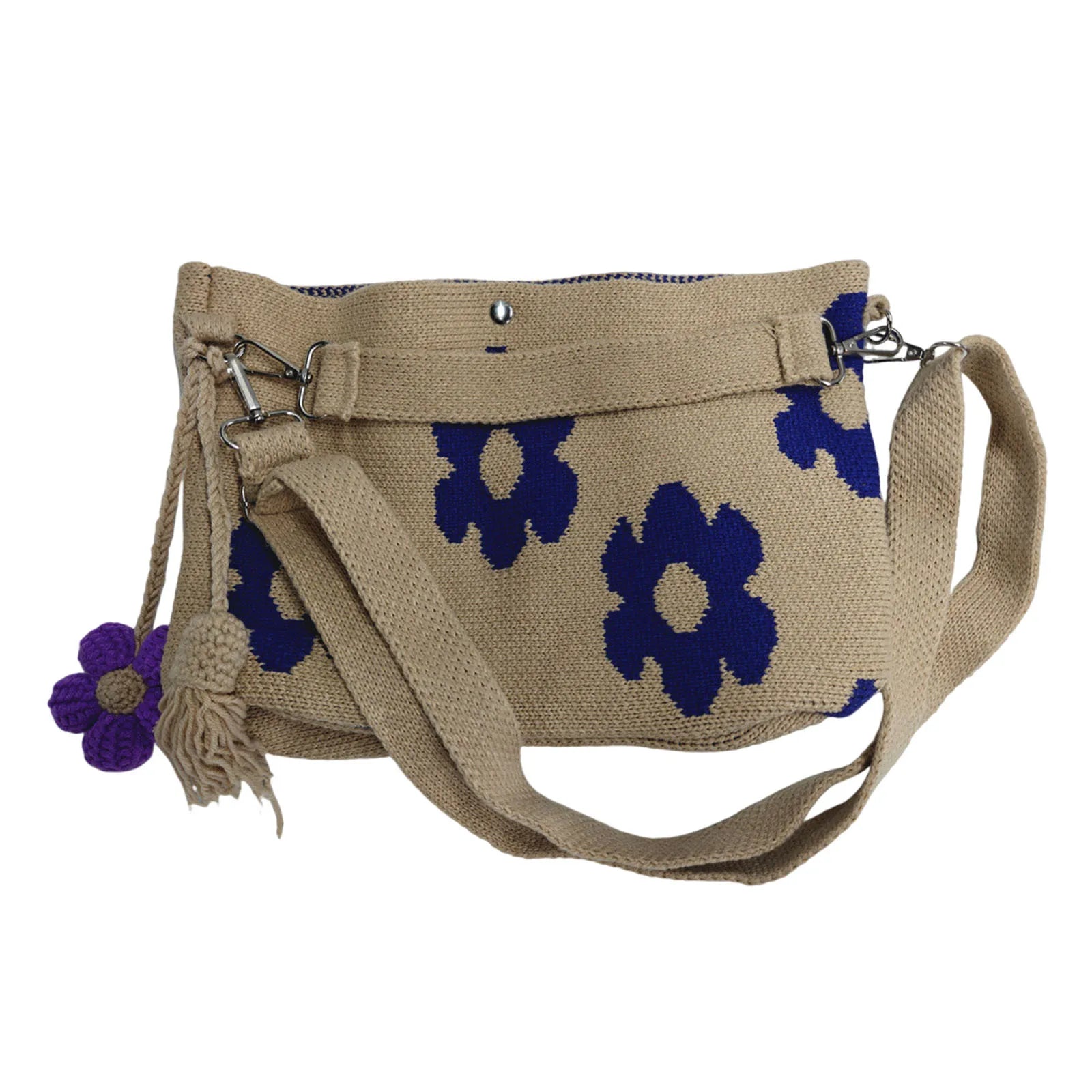 Crochet Flower Tote Bag – Handmade Boho Beach Bag