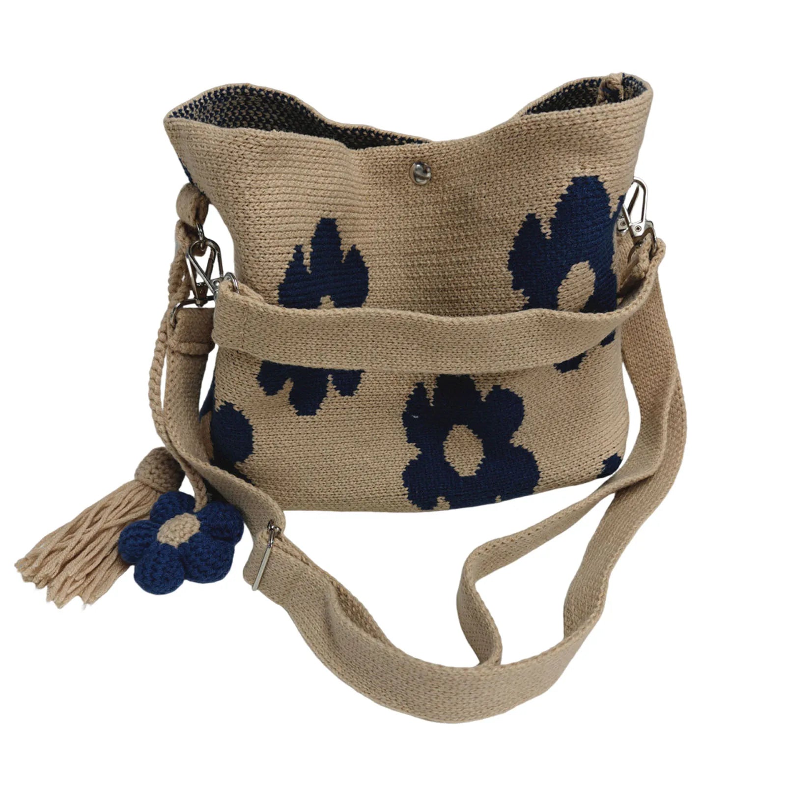 Crochet Flower Tote Bag – Handmade Boho Beach Bag