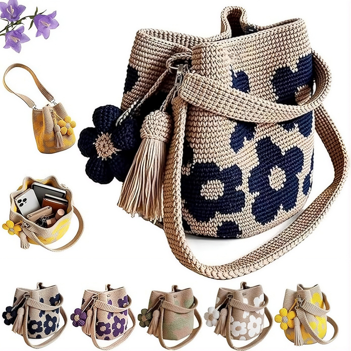 Crochet Flower Tote Bag – Handmade Boho Beach Bag