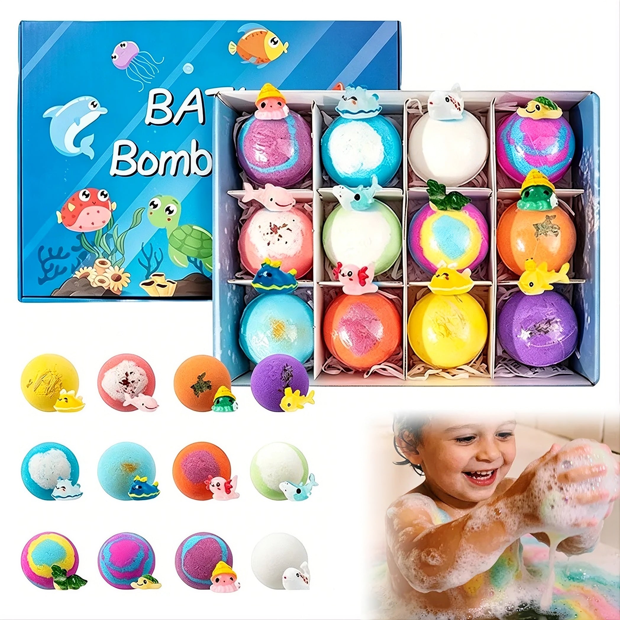 Colorful Bath Bombs for Kids Skin-Safe Fizzy Treats – NexaBaba