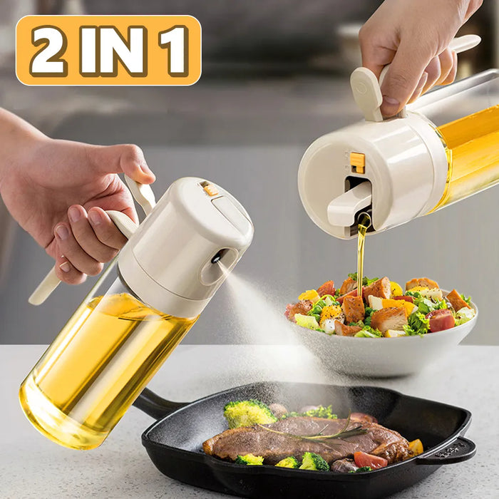 2-in-1 Oil Sprayer Bottle for Cooking - Olive Oil Mister & Dispenser