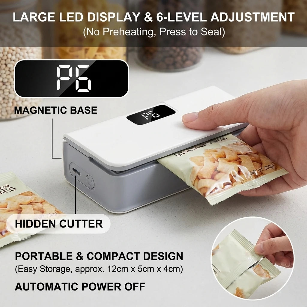 Kitchen Bag Sealer White Color in Use – NexaBaba