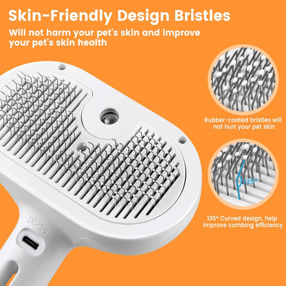Cat Steam Brush – 3-in-1 Pet Grooming Brush for Cats & Dogs – photo 4