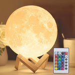 16-Color Moon Lamp - 3D Printed LED Night Light
